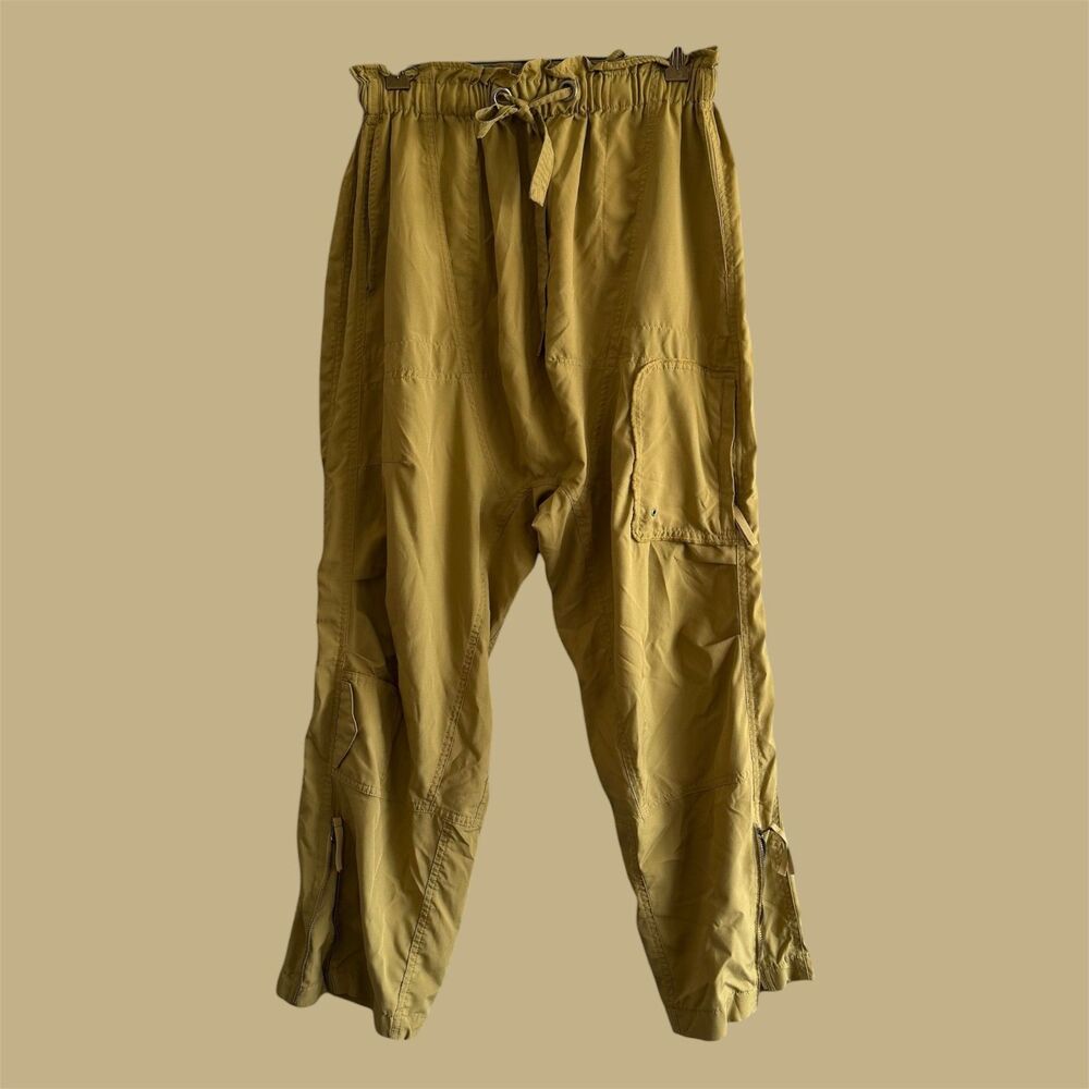 Free People FP Movement Spring Trekker Pants M Harem Khaki Oversized Drop Crotch